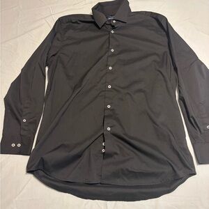 Preswick & Moore Black Dress Shirt size Medium 15-15 1/2 32/33